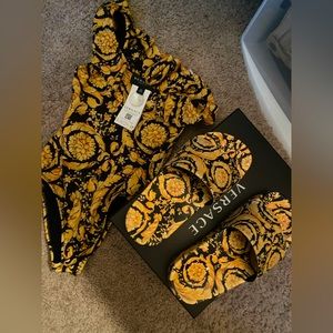 Girls one strap Versace swim suit size 6. Versace slide size 29-30